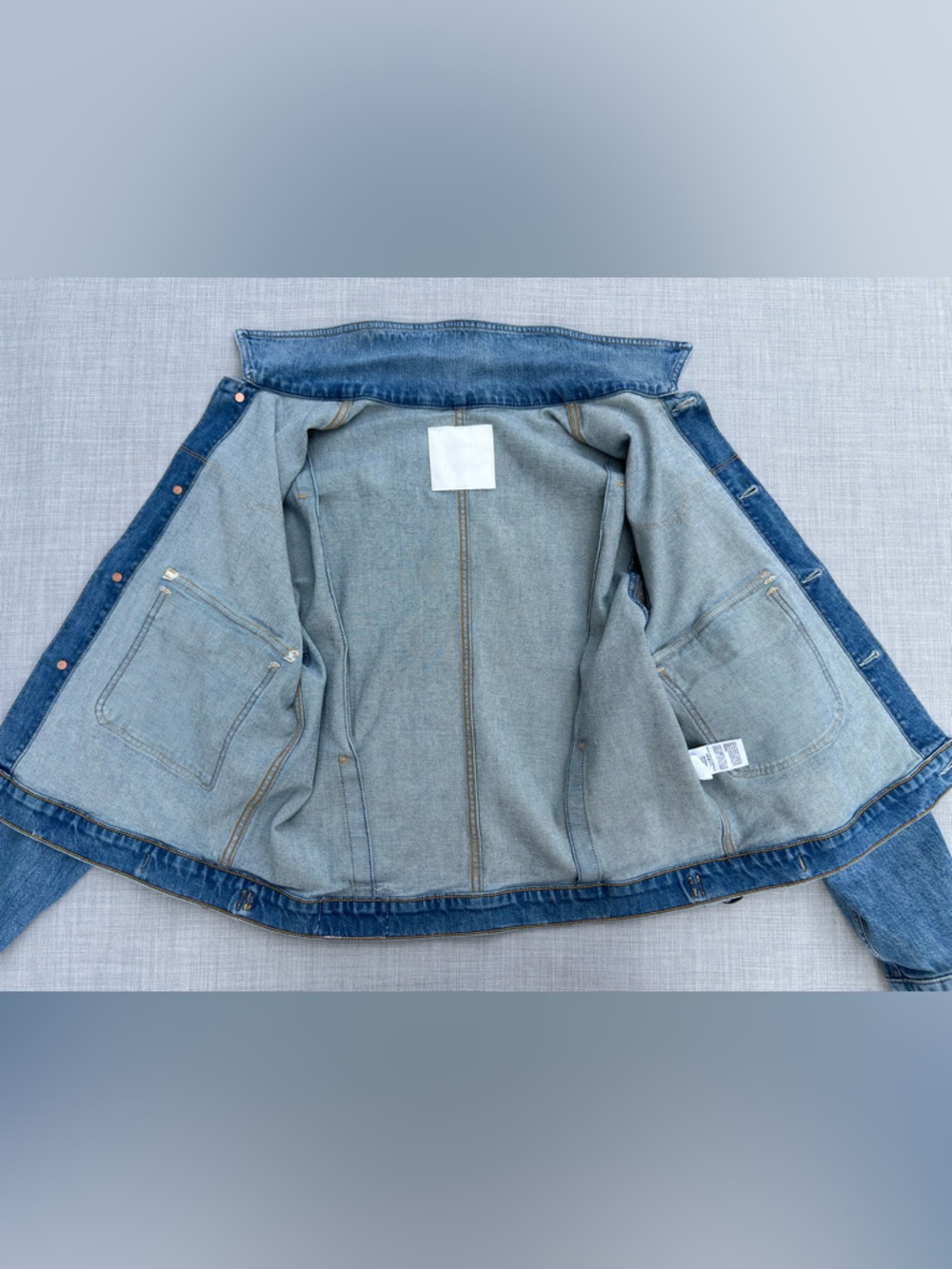 MOTHER Rootin Tootin Denim Jacket in Horsin Around Trucker Jean Jacket Large - Picture 10 of 16